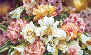 אמנות ציור הפרחים של דריל טרוט