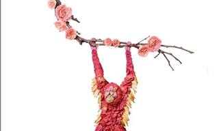 14 יצירות אמנות עשויות פרחים של האמן ראקו אינוואה