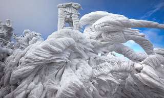 פסלי קרח מדהימים לאחר סופה בסלובניה