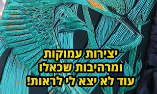 אומנית שיוצרת ציורים בטכניקות מיוחדות על גבי שכבות אקריליק