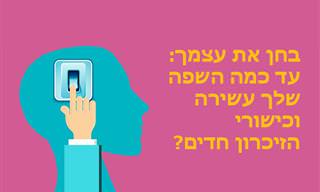 בחן את אוצר המילים וכישורי הזיכרון שלך