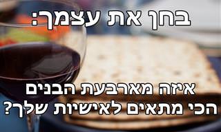בחן את עצמך: איזה מארבעת הבנים של הגדת פסח הכי מתאים לאישיות שלך?