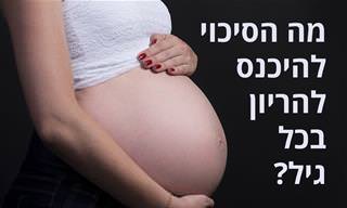 מה הסיכוי להיכנס להריון בכל גיל?
